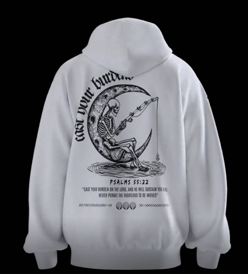 'Cast Your Burdens' Custom Heavy Hoodie